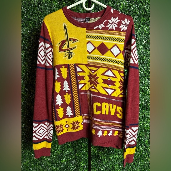 Forever Collectibles Other - Forever Collectibles NBA Men's Cleveland Cavaliers Patches Ugly Sweater